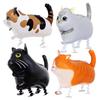 4 шт. Шарики-кошки на ходулях Шарики-животные Кот Шарики-кошки для детской вечеринки по случаю дня рождения Декор для дня рождения на тему "Кот-питомец"