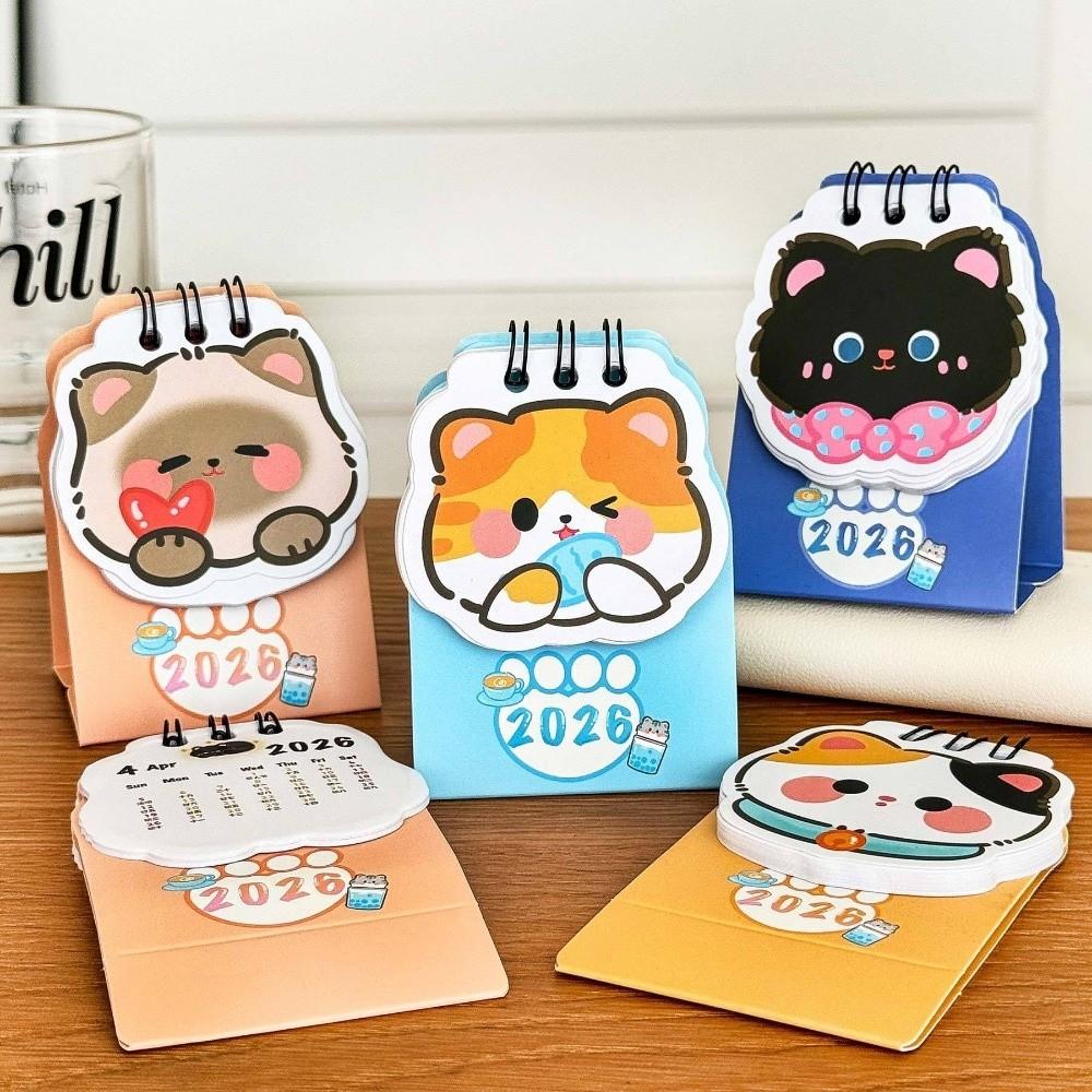 Mini 2026 Desk Calendar Coil Calendar Ornaments Cute Schedule Planner Desktop Ornaments
