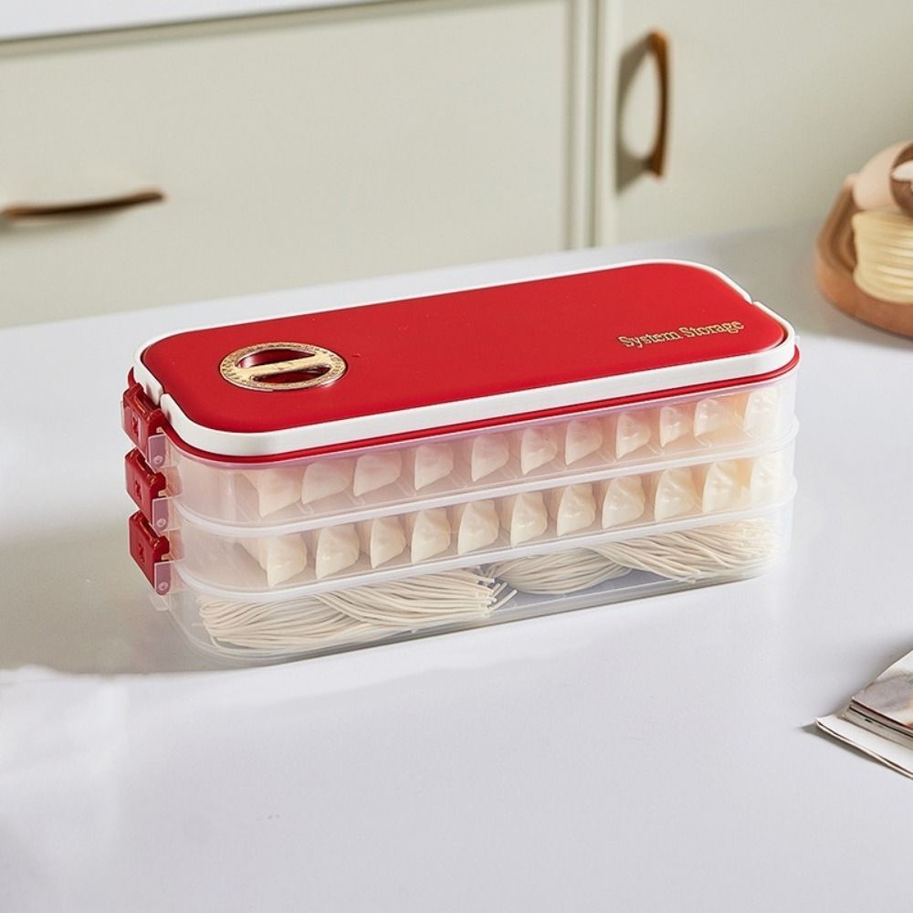 Plastic Dumpling Box Transparent Food Freezer Storage Box Practical Food Storage Container Kitchen