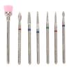 7pcs Tungsten Carbide Nail Bits Manicure Grinding Nail Drill Bits Set with Cleaning Brush Bit Transparent Storage Box