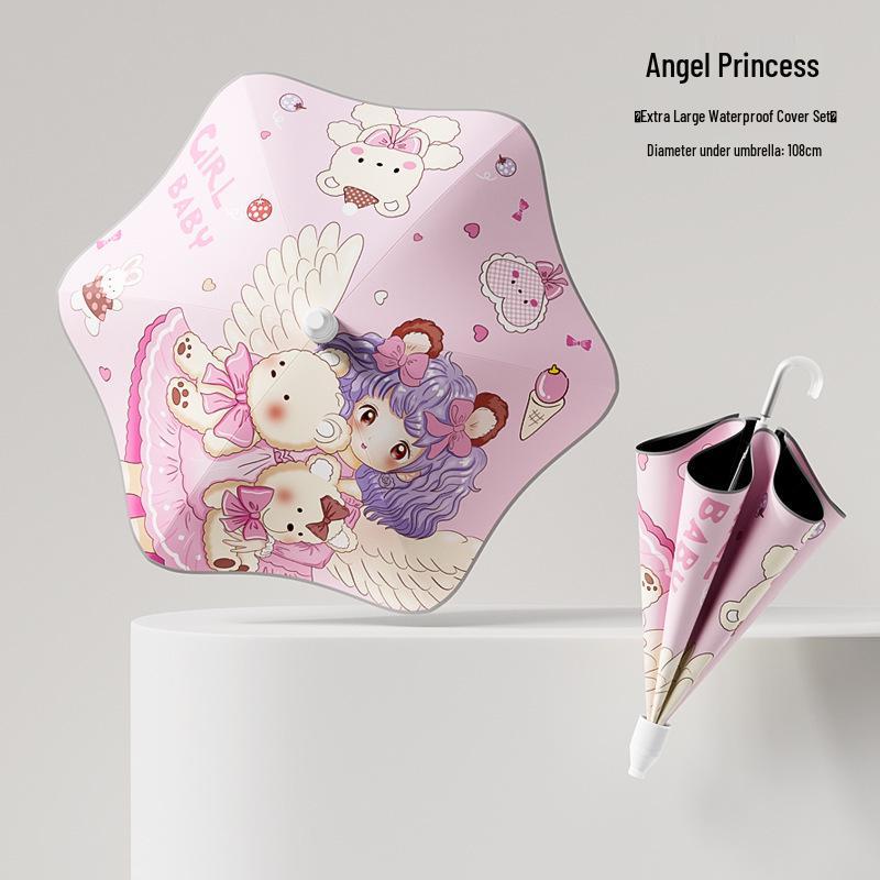 Детский зонт с защитой от УФ-излучения: Длинная ручка, В дождь или в солнечную погоду, Усиленная и увеличенная для учеников начальной школы, Мальчиков и девочек