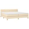 Maison Exclusive - Sommier à lattes de lit avec matelas Crème 200x200 cm Tissu