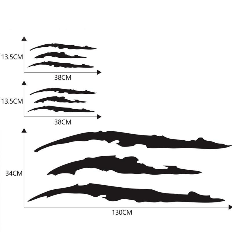 Наклейки на автомобиль Ghost Claw Виниловая наклейка на капот автомобиля Креативная модификация Светоотражающие наклейки Царапины дьявольской лапы Украшение автомобиля