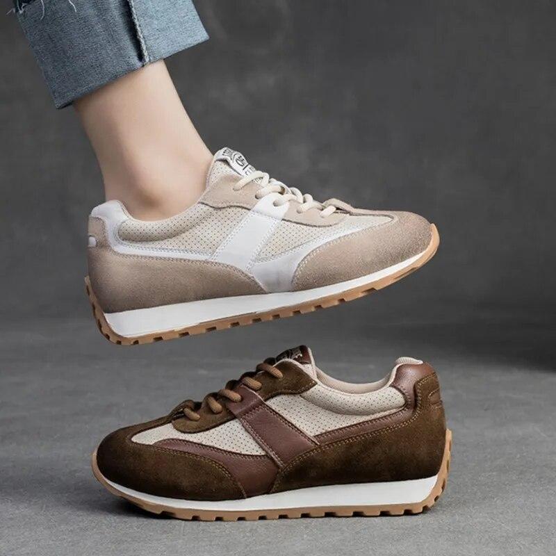 Johnature Кроссовки из натуральной кожи, повседневная спортивная обувь, универсальные женские туфли на плоской подошве в стиле ретро с круглым носком на шнуровке