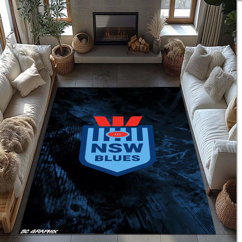 NSW Blues Crystal Velvet Carpet Soft Anti?Slip Floor Mat Comfortable Home Living Room Bedroom Decor Rug