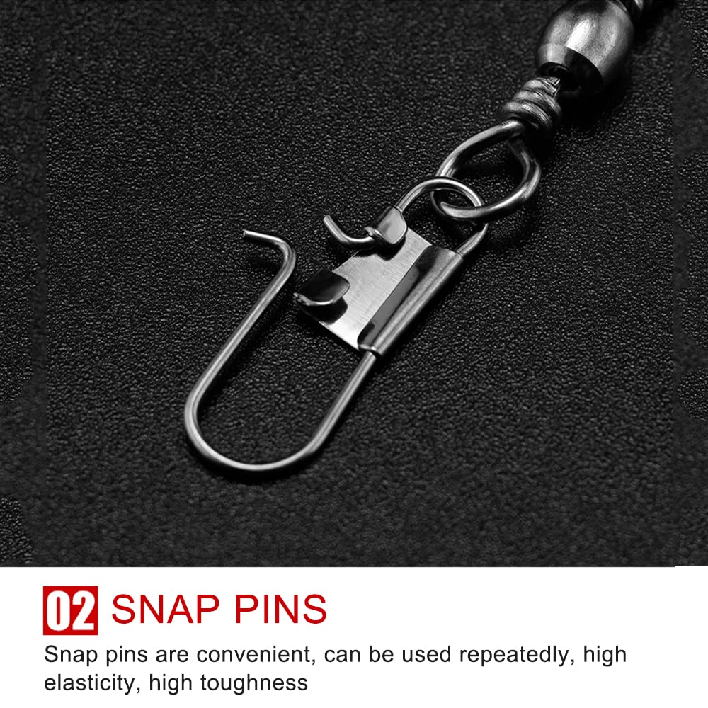 CRAZY SHARK 50 Pieces Swivel Snap Stainless Steel Salkan Sea
