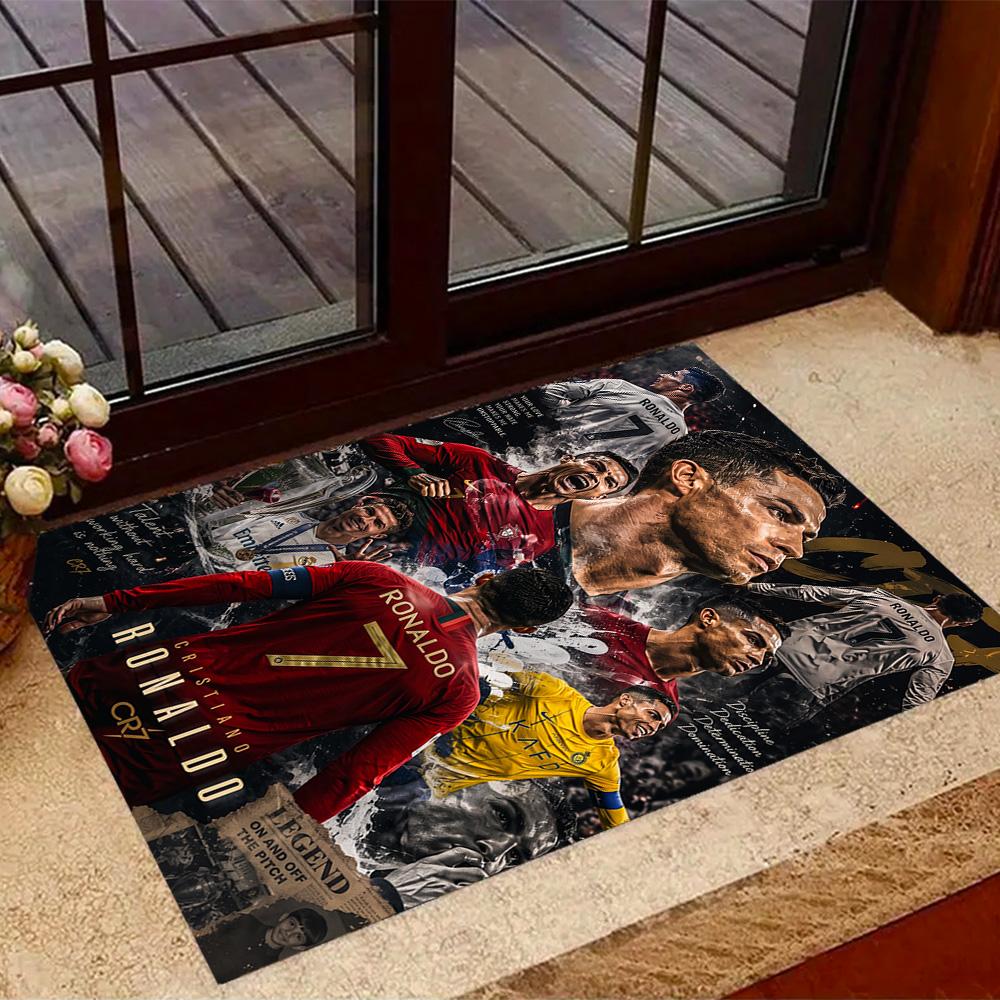 Ronaldo's Legacy Soccer Floor Rug Office Rug Perfect for Living Rooms Game Room Playrooms Decorate room Anti-slip Rug Office home decor