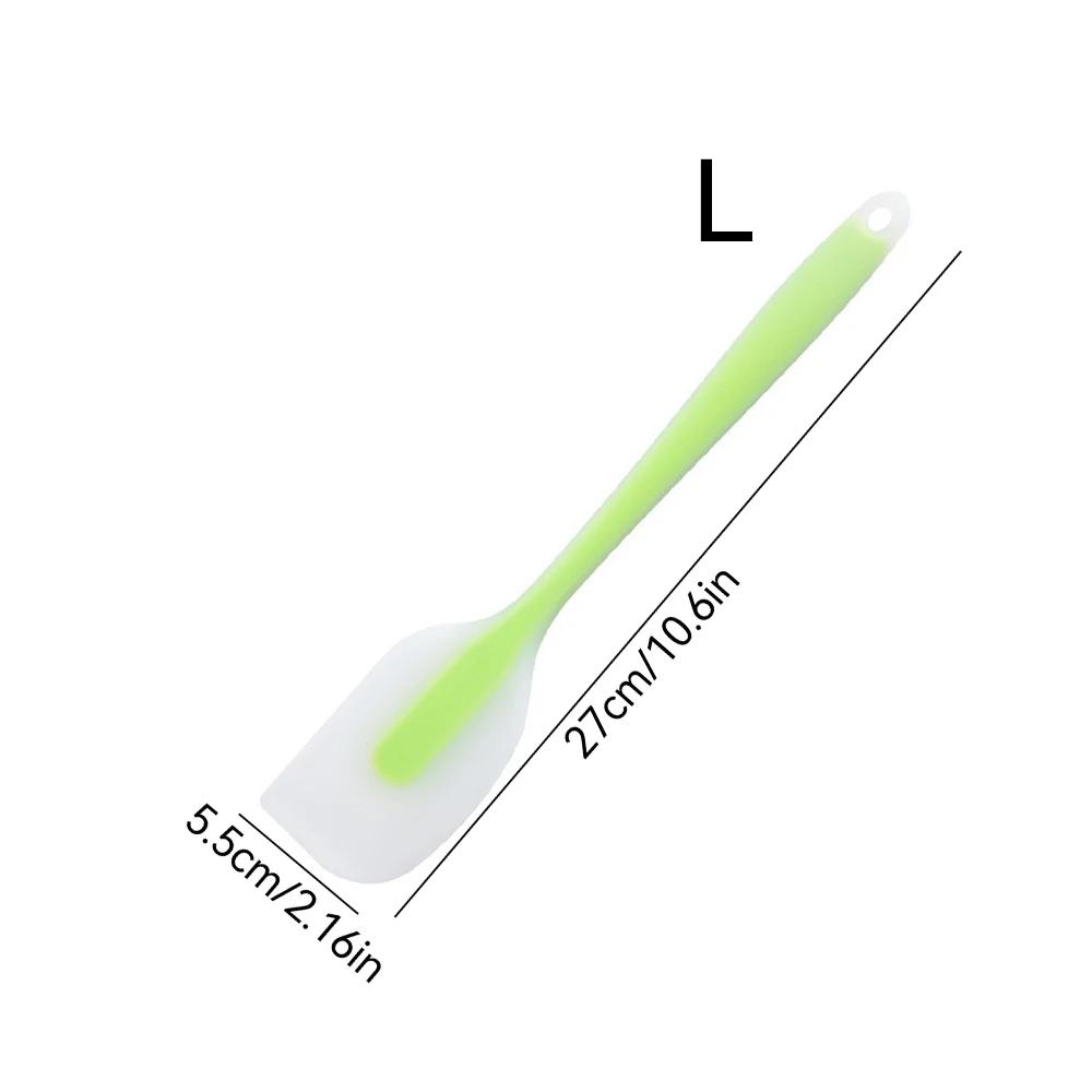 1Pc Baking Spatula Integrated High Temperature Cake Cream Silicone Spatula Translucent Head Spatula Baking Tools Kitchen Tools