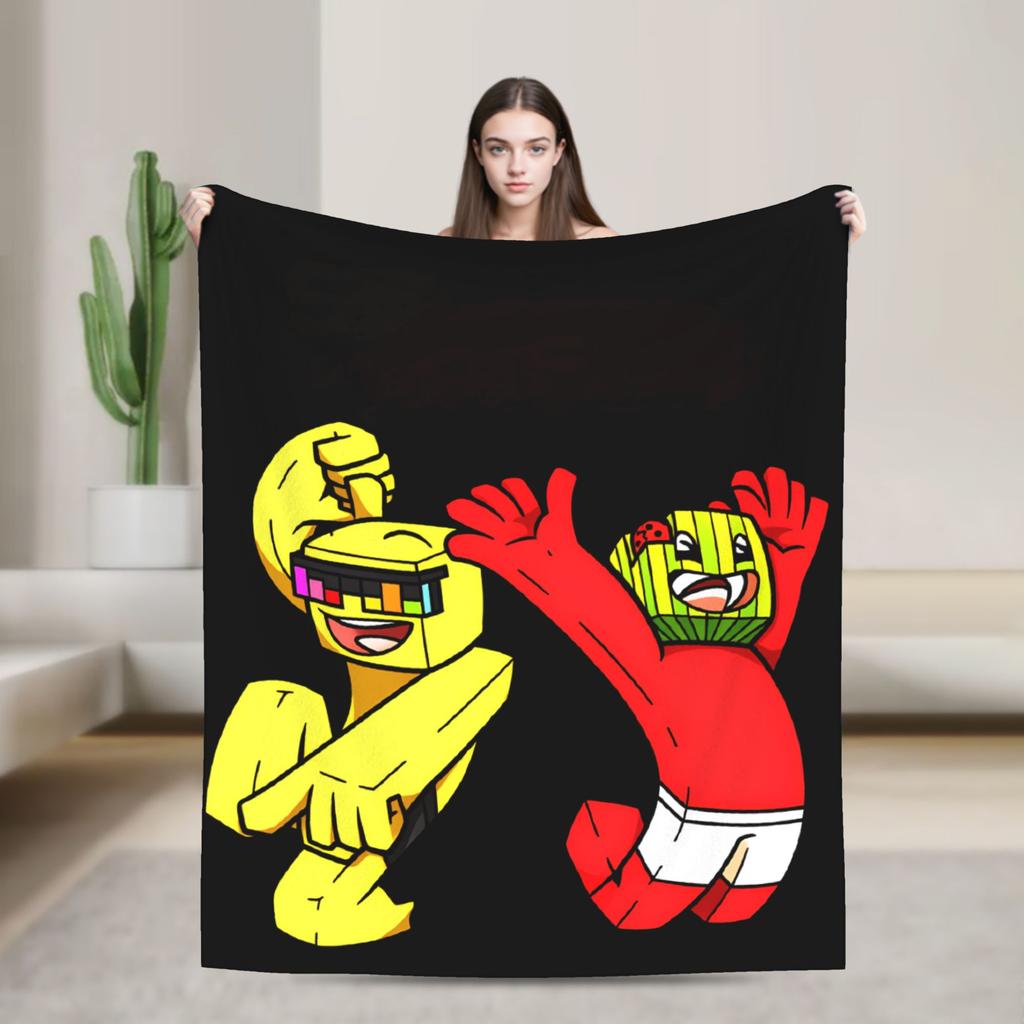 S-Sunny And M-Melon Blanket Soft Warm Fluffy Plush Bedding Throws For Bedroom Decorative Flannel Bedspread Bed Cover