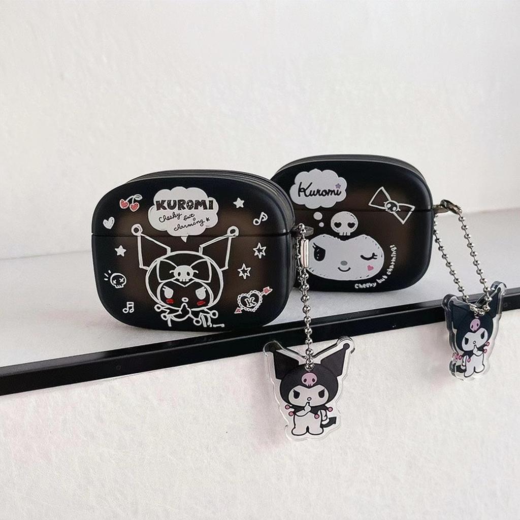 LYLIDIA Kuromi AirPods Pro 2 Совместимый чехол Силиконовый чехол Kuromi Airpods Pro Чехол для AirPods Pro с подвеской Защитный чехол Защита от падений