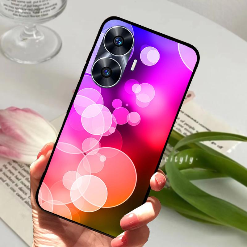 Для Realme C55 Чехол Крутой Черный Мягкий Силикон ТПУ Бампер Защитный Чехол Для Телефона Для OPPO Realme C55 C 55 Чехол Fundas Оболочка Coque