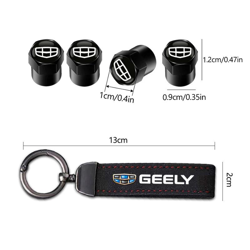 Крышки Колпачки Клапанов Колес Автомобиля Geely Кольцо Брелок для Ключей Автомобиля Для Geely Coolray Geometry C GX3 Emgrand EC7 LC Panda Tugella Штоки Клапанов 1