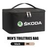 AAABS1 Large Capacity Car Logo Toiletry Bag Travel Storage Box Auto Accessories For Skoda Fabia Kamiq Superb Scala Enyaq-iV MK3 VisionS