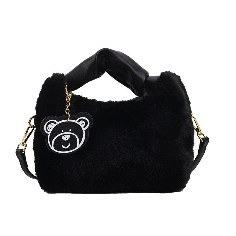 Premium Plush Messenger Bag Handbag Women's 2025 New Fashion Autumn and Winter Wool Bag Versatile Niche Design