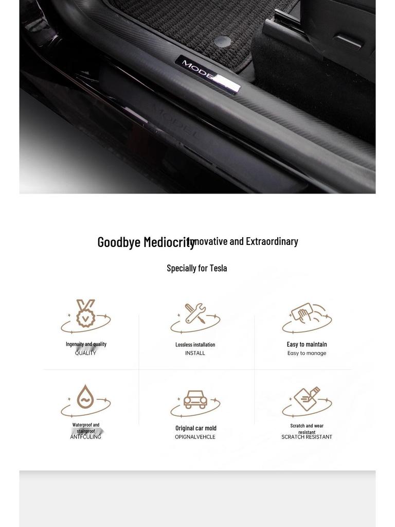 Защитные накладки от пинков и грязи для боковых частей центральной консоли Tesla Model YL/Y/3