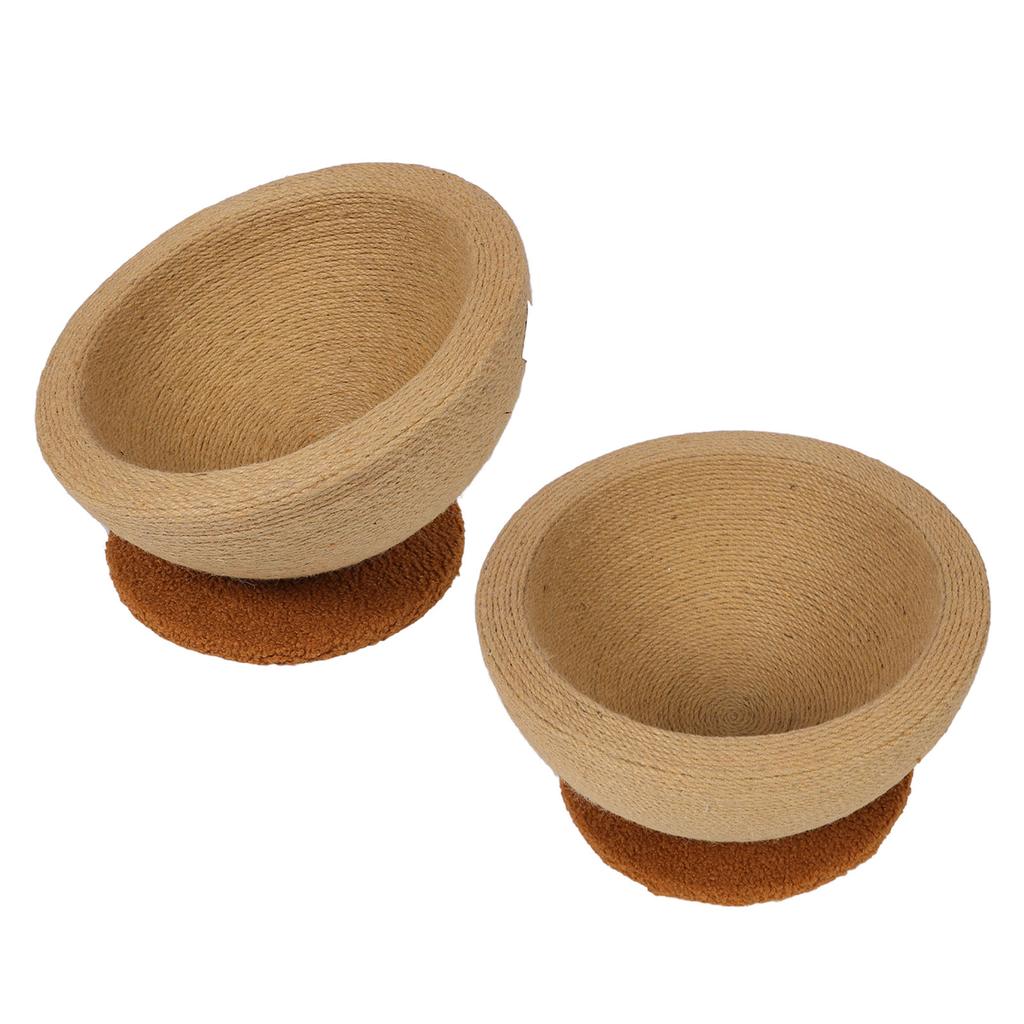 Cat Scratching Board Bowl Multifunction 2 In 1 Sisal Cat Scratcher Lounge Bed For Kitten