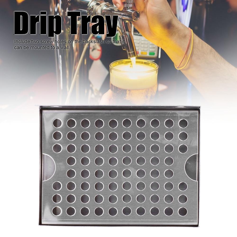 Stainless Steel Beer Drip Tray With Lid Drip Pan Kitchen Utensils Wall Mounted Tray Cafe