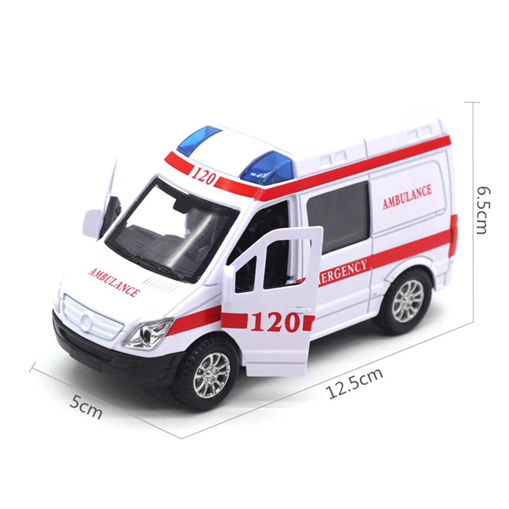 1/32 игрушечный автомобиль из сплава, машины скорой помощи, мини-модель автомобиля скорой помощи, стимулирующая игрушечная машинка, игрушечный автомобиль из сплава, звук и свет, подарки для девочек для детей и мальчиков