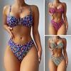 Sexy Bandeau Push Up Bikinis Women Printed Brazilian Bikini Swimwear High Waist Bathing Suit Biquini Beachwear 2 Piece Swimsuit