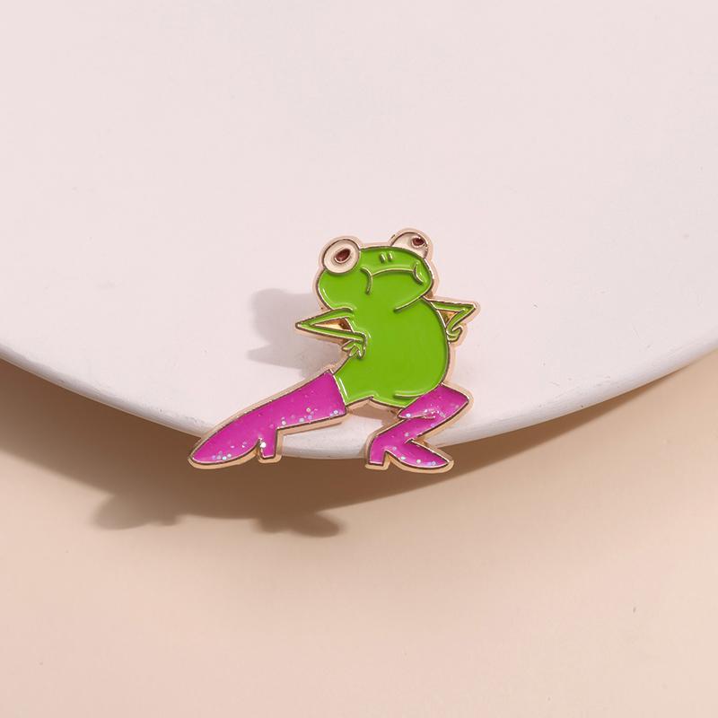 Wearing Pink Boots, Frog Brooch, Funny And Fun Animal Badges, Personalized Necklaces, Creative Gift Accessories