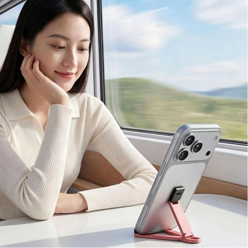 Mini Foldable Keychain Phone Stand Multi-Angle Adjustable Portable Cell Phone Holder for Cafe Work Outdoor Relaxation