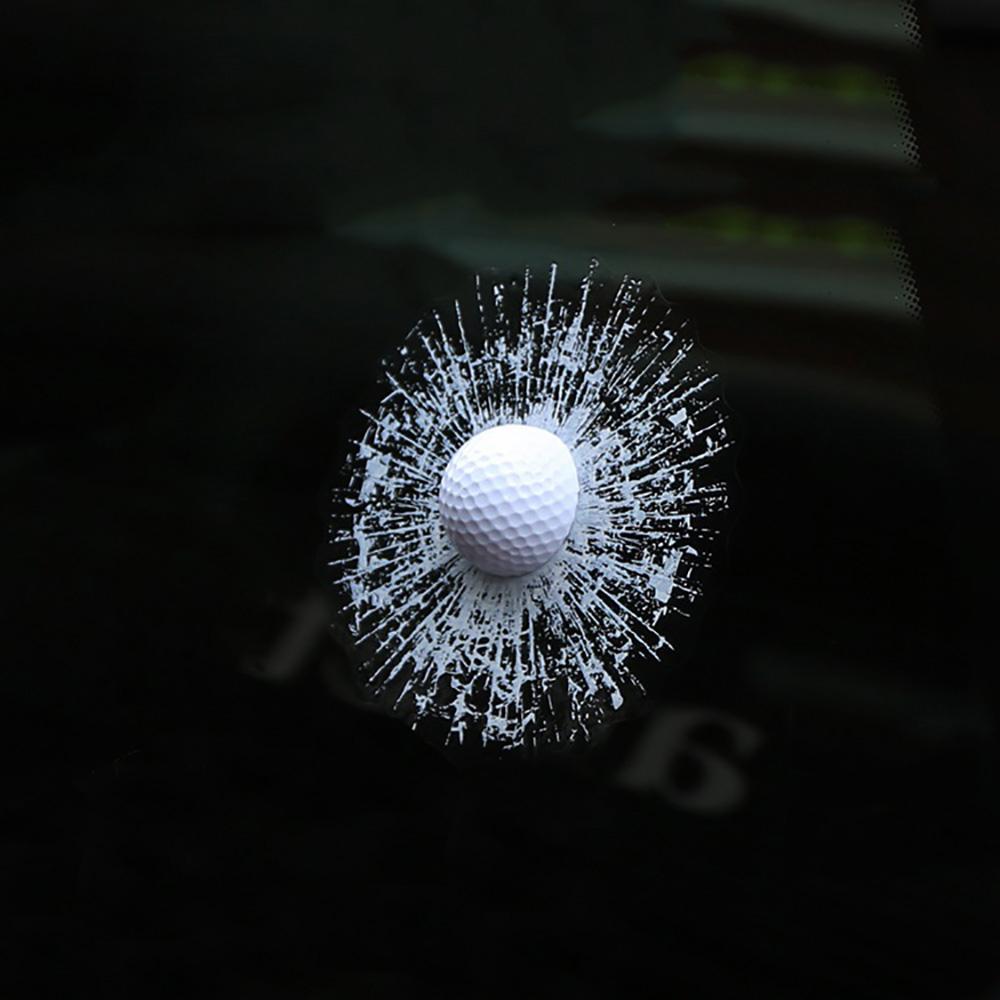 1 шт. Автомобильная ПЭТ 3D наклейка Белый мяч Разбил стекло Окно Лобовое стекло Наклейка 15см х15см