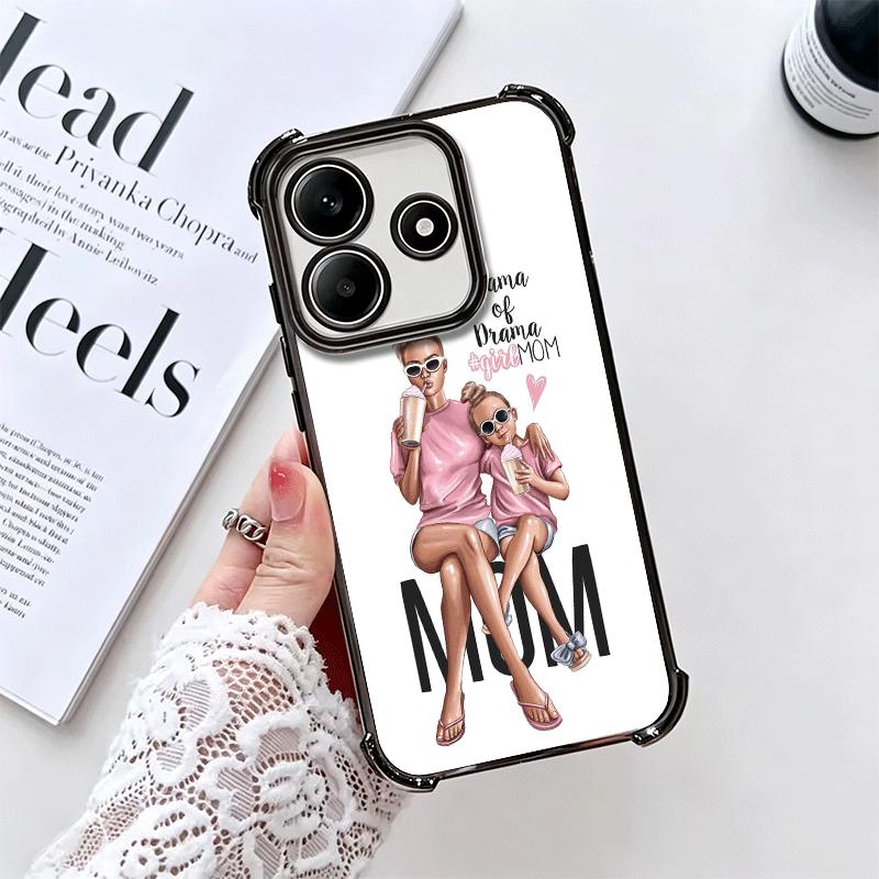 Чехол для телефона с покрытием 'Мама и Девочки' для Xiaomi Redmi Note 14 15 Pro Plus 13 12 11 11S 11T 10 9S 9 5G, противоударный с подушкой безопасности