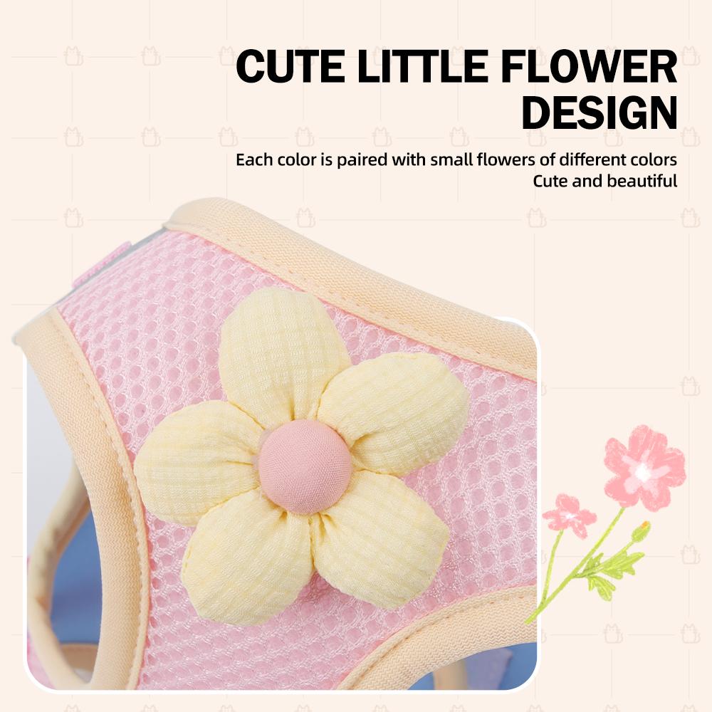 Двухцветный комплект поводков для кошек и собак, летний комплект, светоотражающие дышащие нагрудные ремни для маленьких собак и кошек, аксессуары для домашних животных