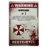 ПК Предупреждающий знак Фильм Resident Evil Металлическая настенная табличка Декор Постер Жестяная табличка xсм Пластина