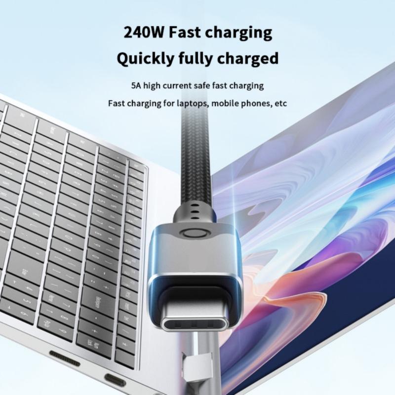 USB5.0 USB C на USB C Кабель 80 Гбит/с 16K@60 Гц 240 Вт Быстрая Зарядка USB C Дата Кабель Видео Кабель для Смартфона Ноутбуков