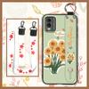Waterproof Back Cover Phone Case For Nokia C32 Anti-dust Flower Kickstand Wrist Strap Phone Holder Shockproof Wristband