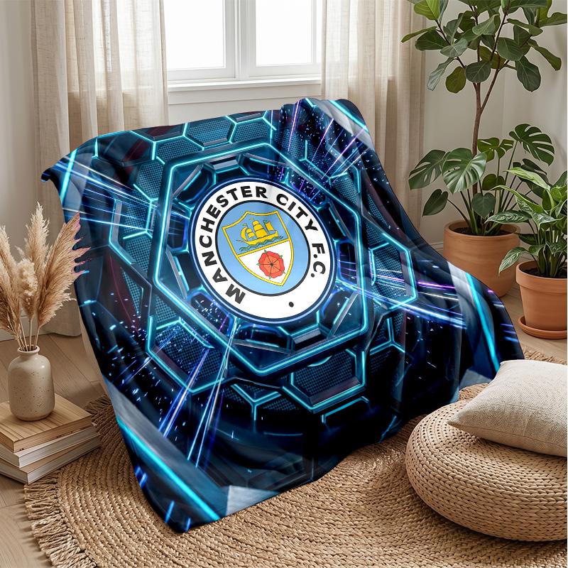 Manchester City Theme blanket Soft Flannel Blanket Plush Throw Blanket Cozy Sofa Bed Blanket for Home Decor