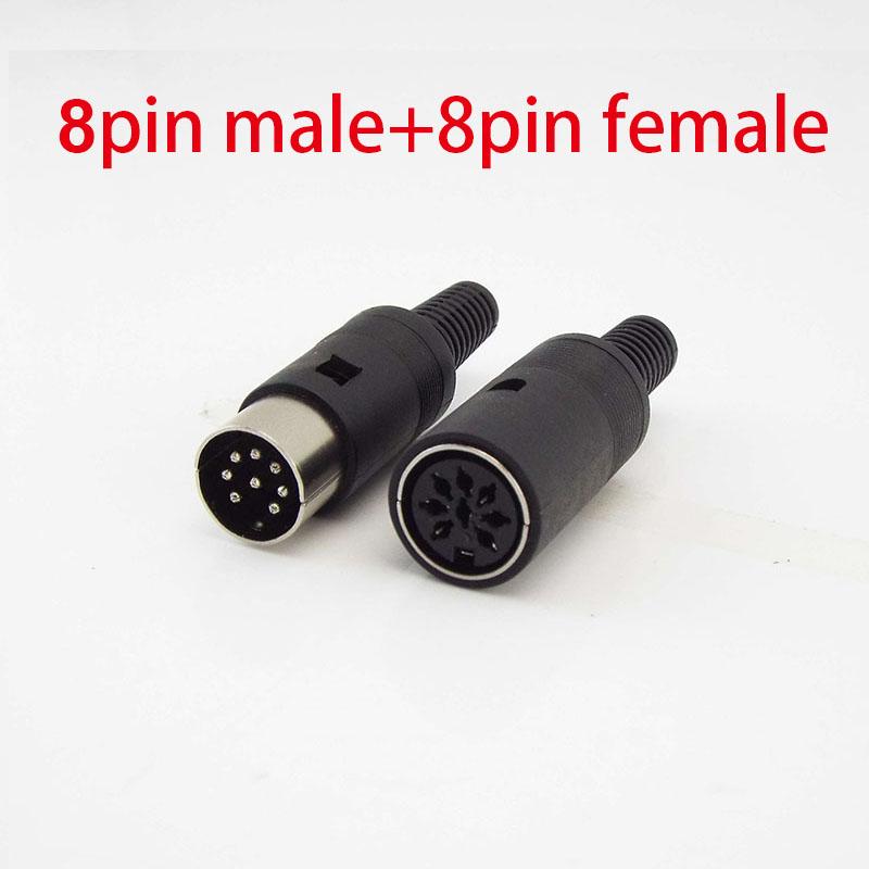 1 пара 3Pin 4Pin 5Pin 6Pin 7Pin 8Pin DIN Male Female Plug Jack с пластиковой ручкой для клавиатуры, кабельный соединительный адаптер