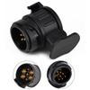 13 To 7 Pin Truck Electric Towing Converter Waterproof RV Power Cord Tow Plug Adaptor Socket Connector Car Repair Accessories