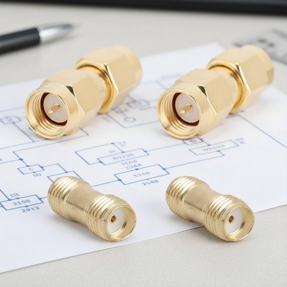 4PCS Double Pass Connector 2PCS SMA Male to Male Adapter Golden SMA Connector Kit  Technicians