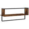Wall Shelf with Rod Smoked Oak Finish 65 x 25 x 30 cm