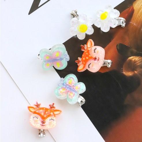 Shining Forest Deer Clip-On Earrings Set for Kids 6 Pcs (3 Designs × 2)
