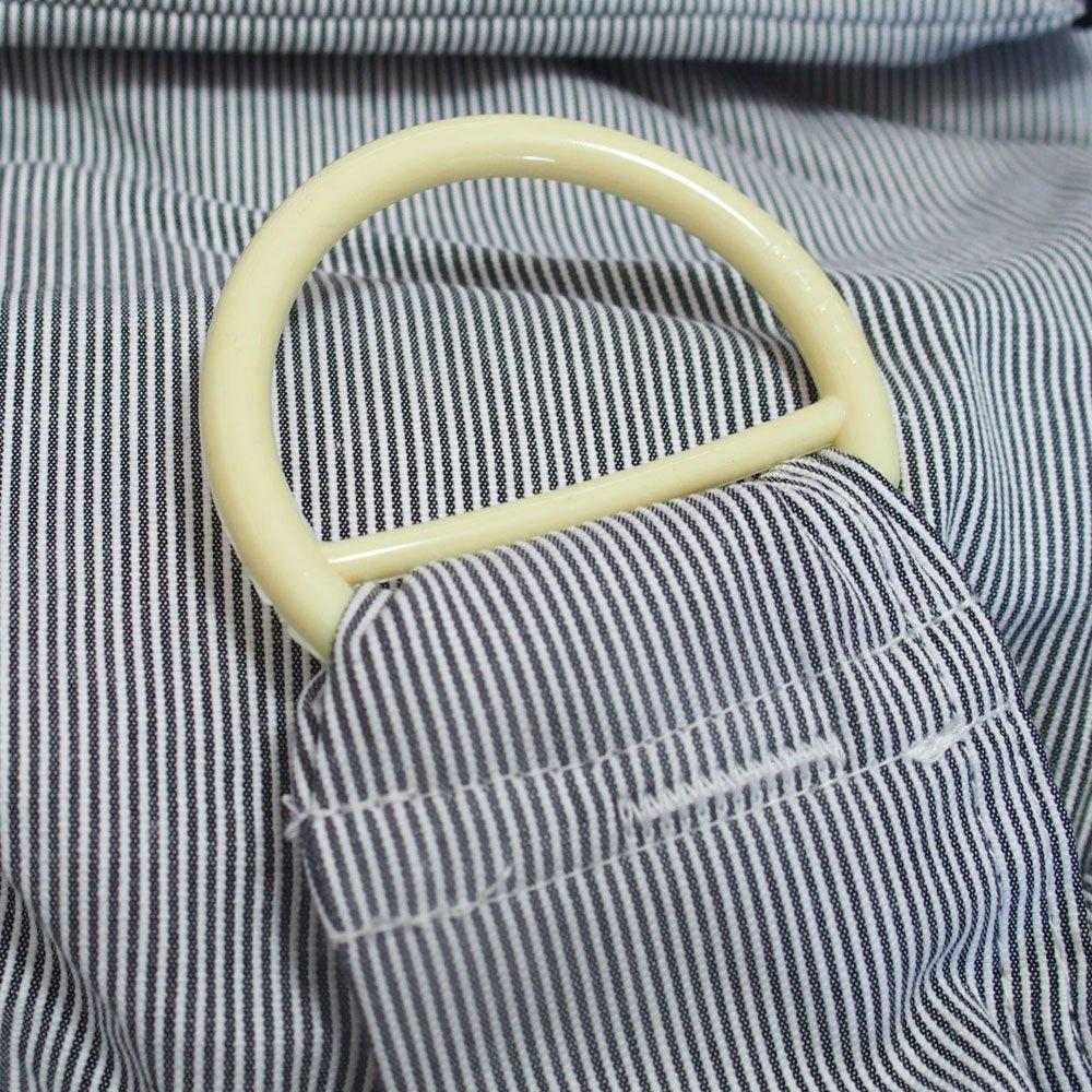 Traditional baby carrier made in Simple dungaree with stripes and Japan. navy.