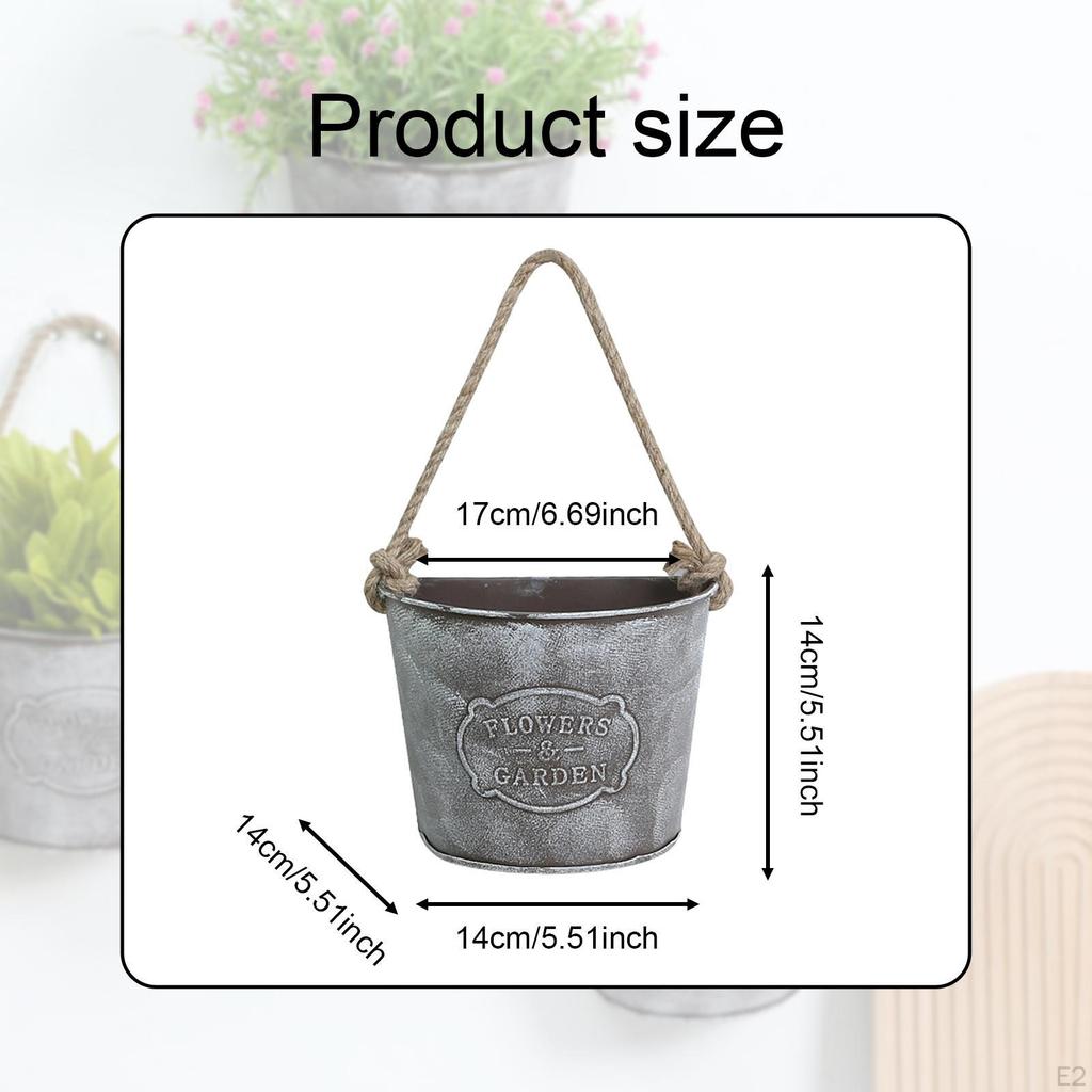 Hanging Planter Wall Flower Pot Holder Sturdy Basket for Farmhouse Balcony