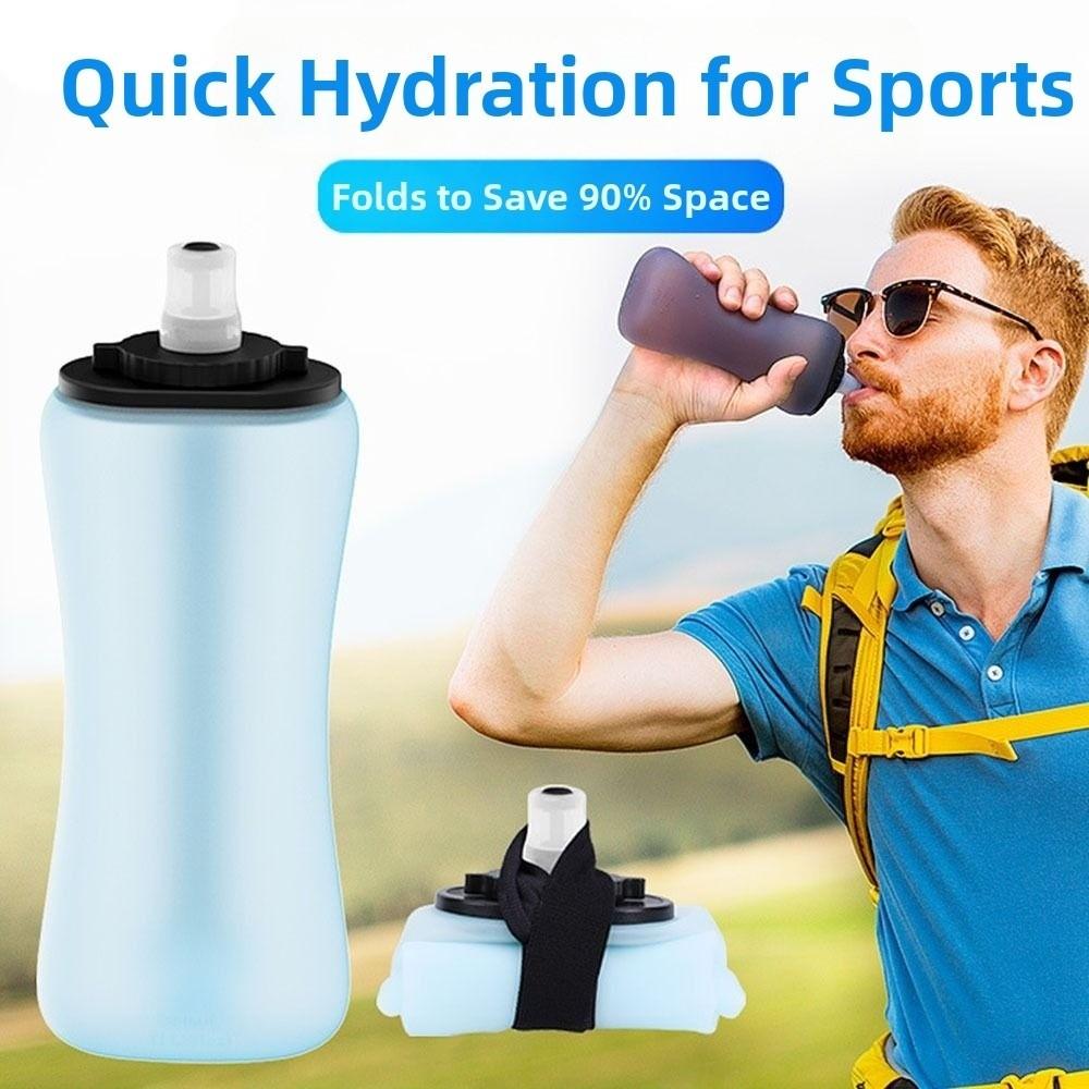 Food Grade Silicone Collapsible Sport Bottle Lightweight Travel Foldable Cup  Camping Trips