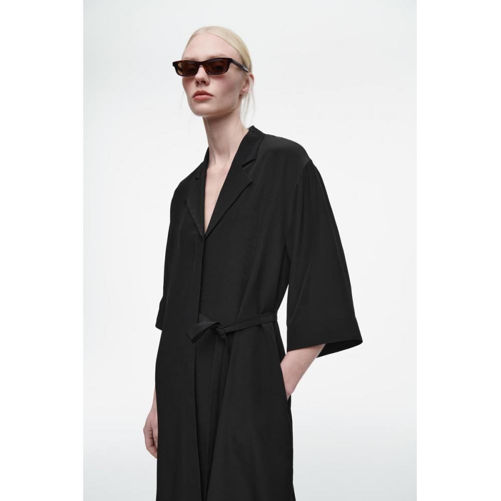 COS Японское шелковое платье-рубашка с поясом