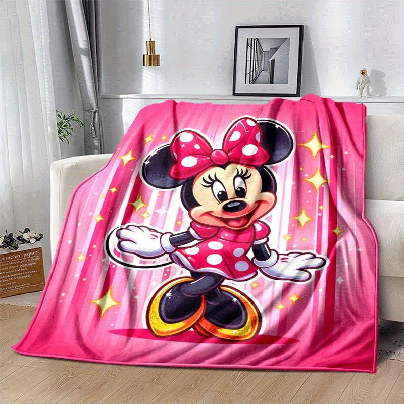 1pc Minnie Printing Blanket - Soft, All-Season Throw for Office Blanket, Car, Travel
