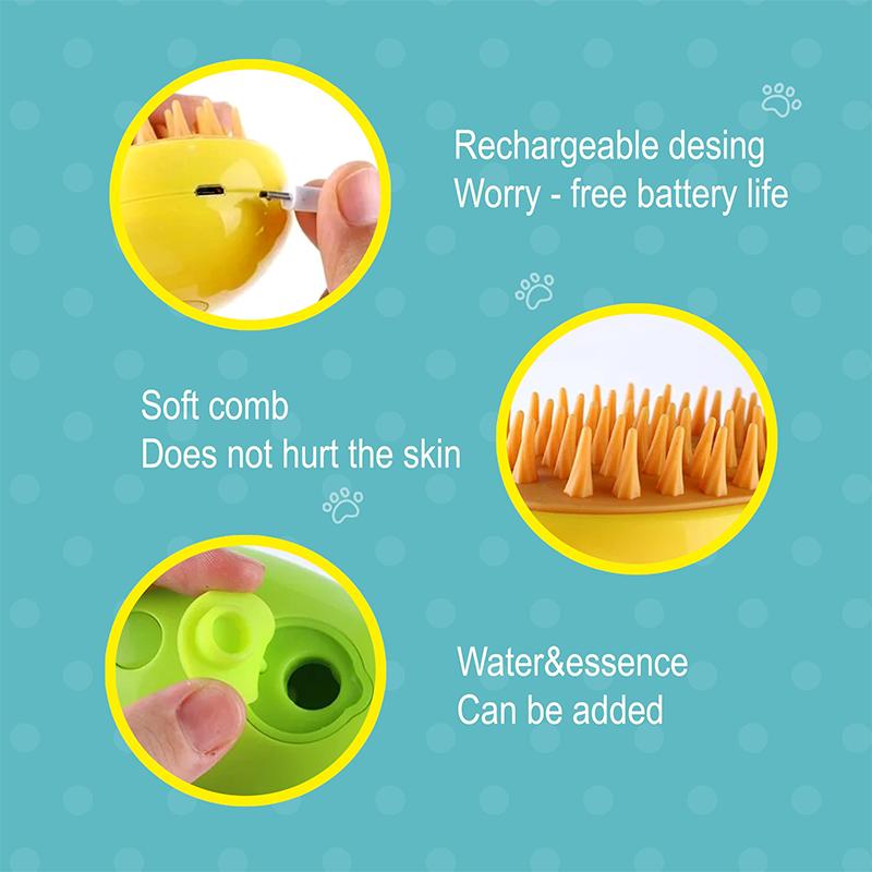 Паровая щетка для кошек, 3 в 1 паровая плавающая щетка для волос для кошек, массажная расческа с распылителем для кошек, аккумуляторная пуходерка для кошек с заливом жидкости S