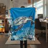 1PC Custom Name Golden Sea Adventure Patterned Flannel Blanket Suitable For All Seasons for Home Decor Warmth and Comfort Gifts Holiday Present_lx