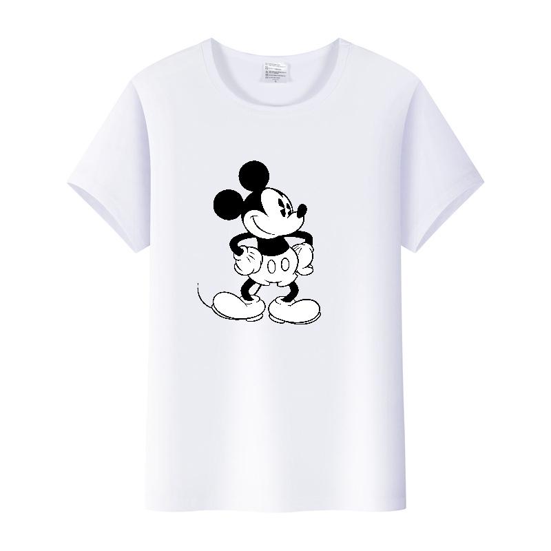 Vintage Unisex Cartoon Tshirt Mickey Mouse Tops Graphic Clothes Summer Blouses Short Sleeve T-shirt White Tees
