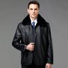 Autumn and Winter Middle-aged Sheep Fur All-in-one Leather Jacket Men's Velvet Leather Casual Jacket Dad Wear