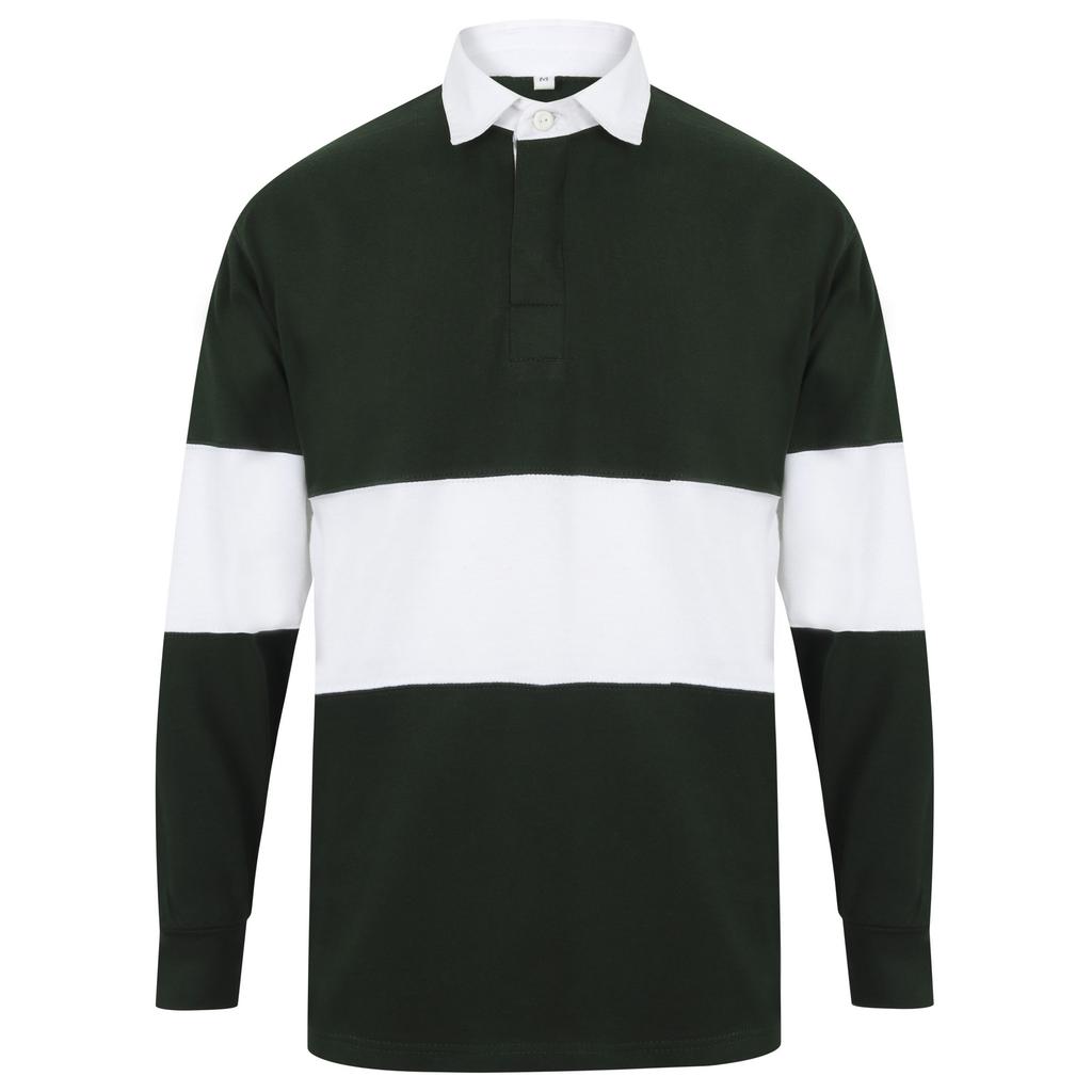 Front Row Adults Unisex Paneled Tag Free Rugby Shirt
