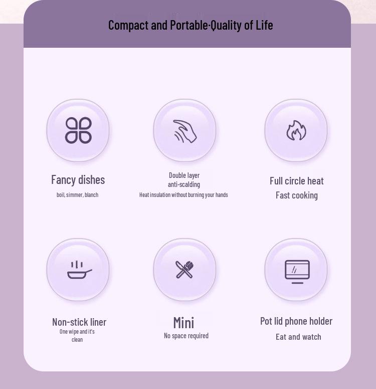 Compact Electric Mini Ramen Cooker - Multifunctional Instant Noodle Pot