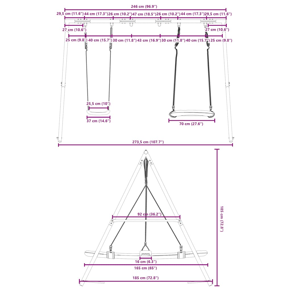 Swing Set with Swing Seat and Nest Swing