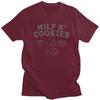 Мужская футболка Milf N Cookies Stay At Home Хлопок Темный Юмор Цитаты Футболка Streetwear Короткий Рукав Футболка Одежда Подарок
